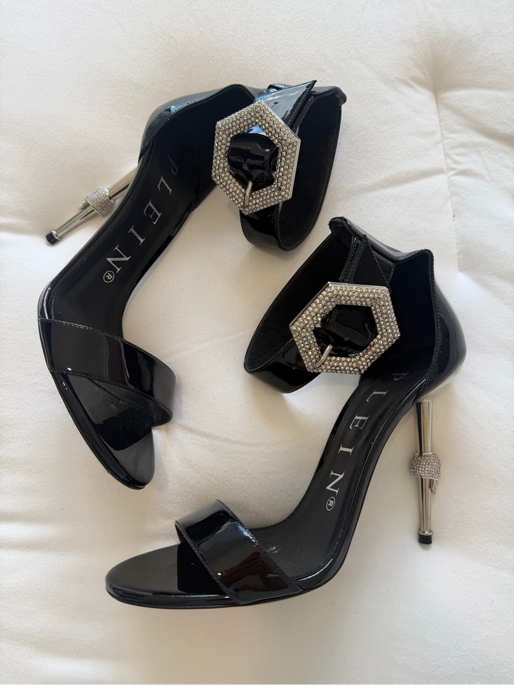 Black Patent Crystal-Embellished Philipp Plein